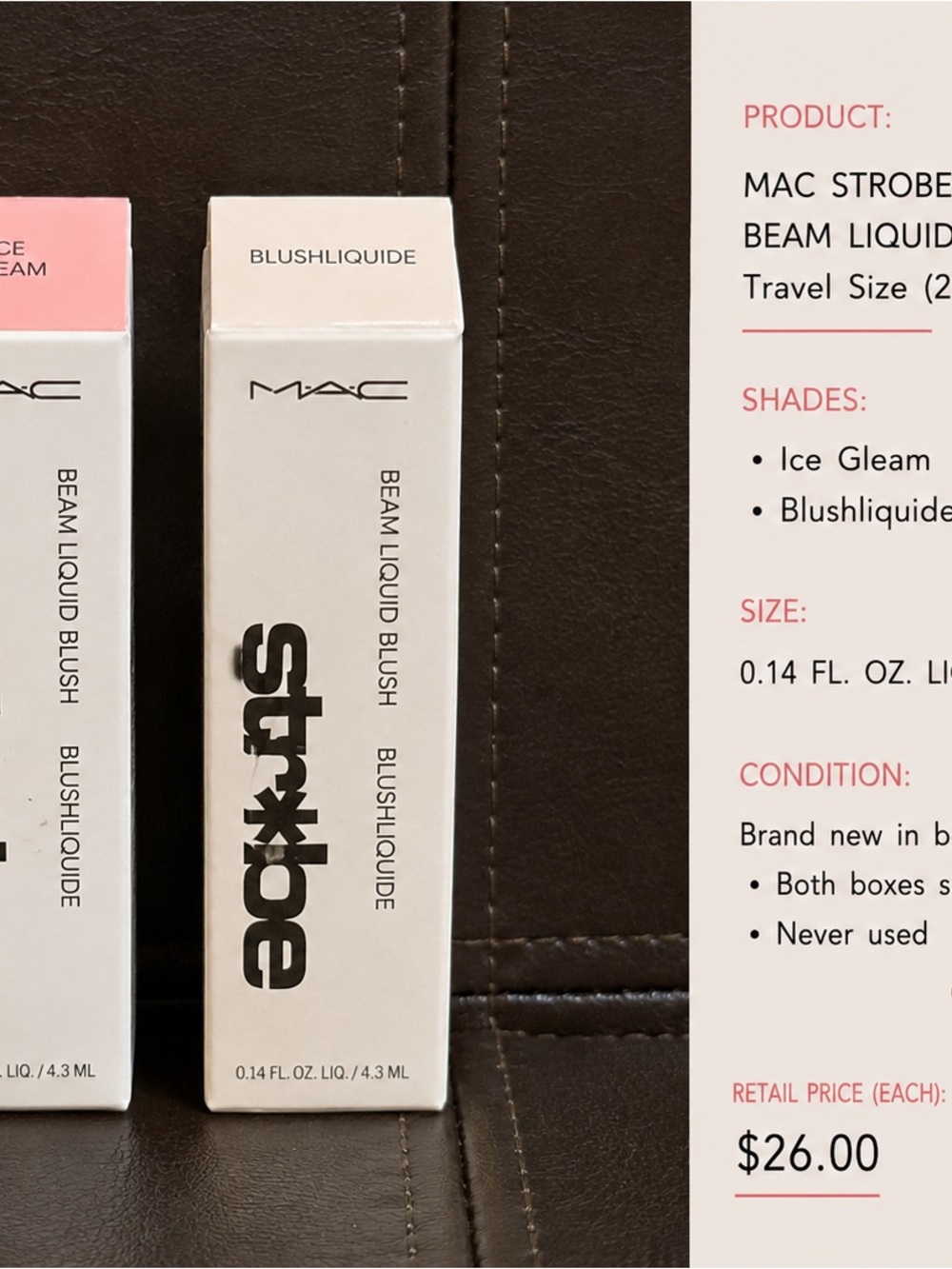 MAC Cosmetics Strobe Beam Liquid Blush - $13 Each